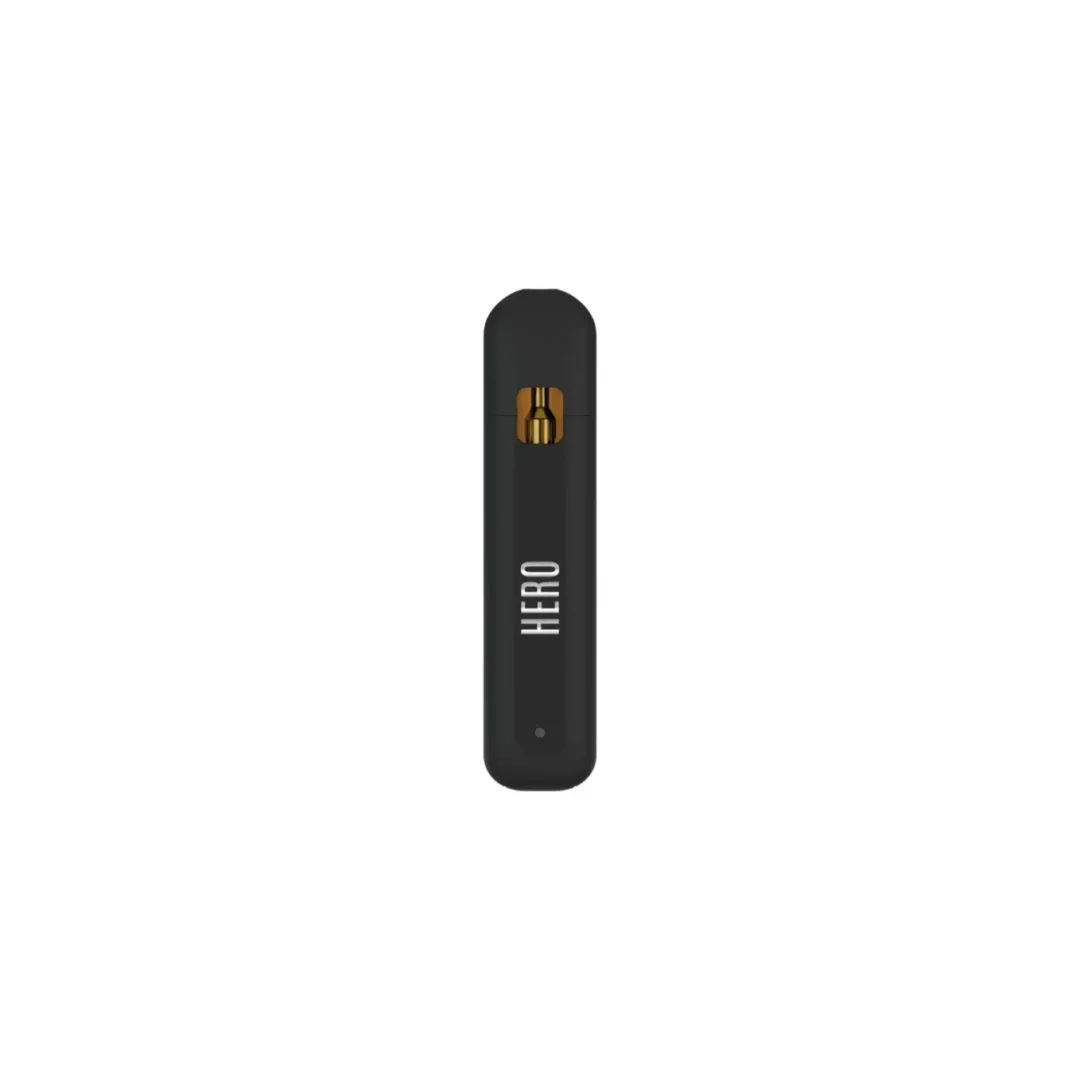 Hero Joy Juice sleek black disposable vape device with modern design, showcasing compact form and premium build quality on a white background.
