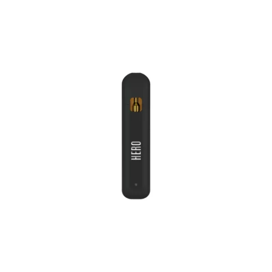 Hero Joy Juice sleek black disposable vape device with modern design, showcasing compact form and premium build quality on a white background.