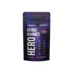 Hero Gringo Gummies, confezione da 5 pezzi al gusto di frutta mista con 13 mg di THC-JD per gomma, promossa come la gomma più forte del mondo, con confezione viola e certificazioni senza HHC, senza THC, senza zucchero e testata in laboratorio.