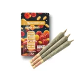 HERO THCH Series Premium Indoor Flower en sabor Runtz, bolsita de 5 gramos con mezcla Híbrida 50%, acompañada de tres porros pre-laminados RAW.